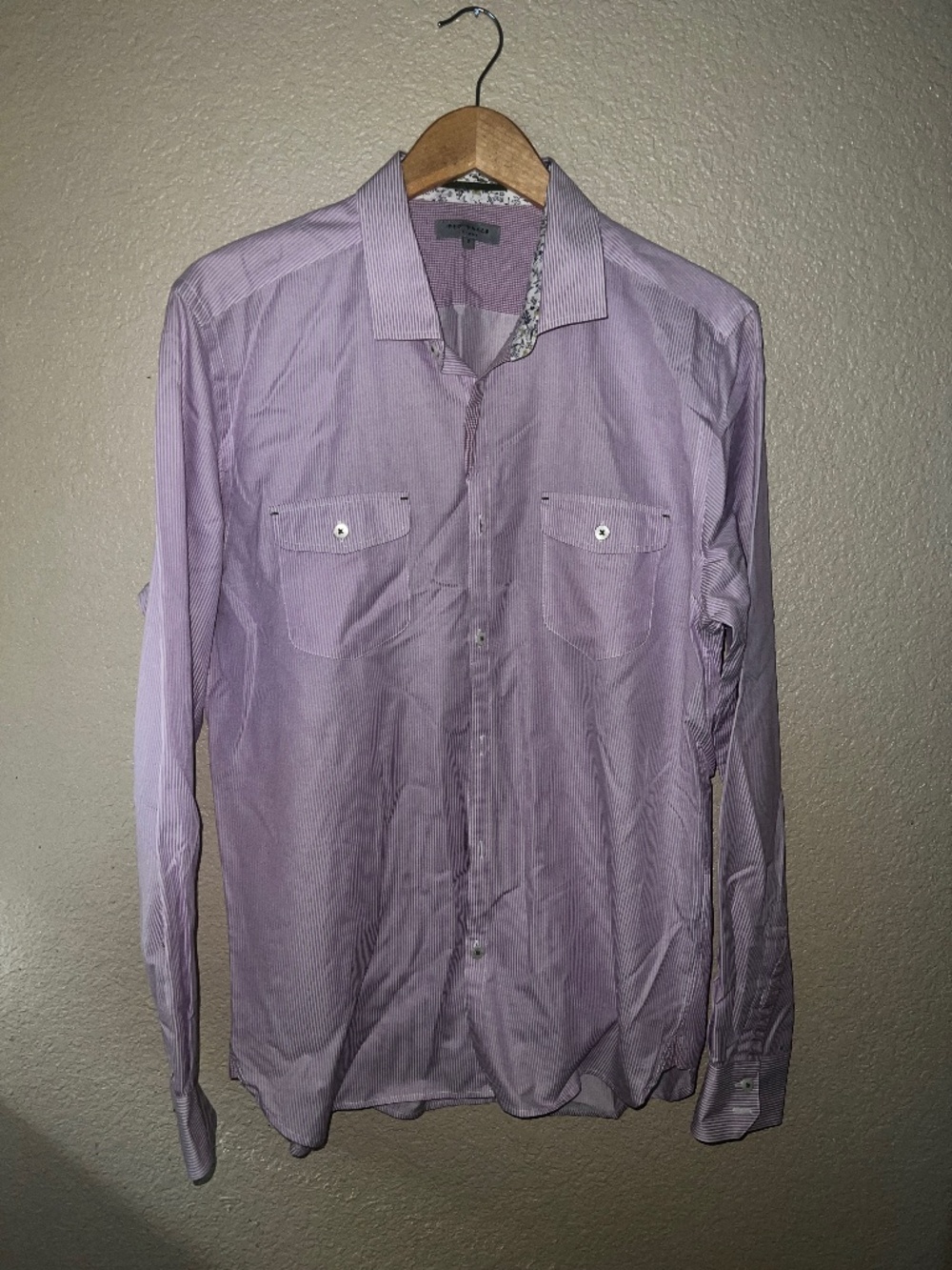 Men's Ted Baker Striped Print Cotton Long Sleeve Shirt